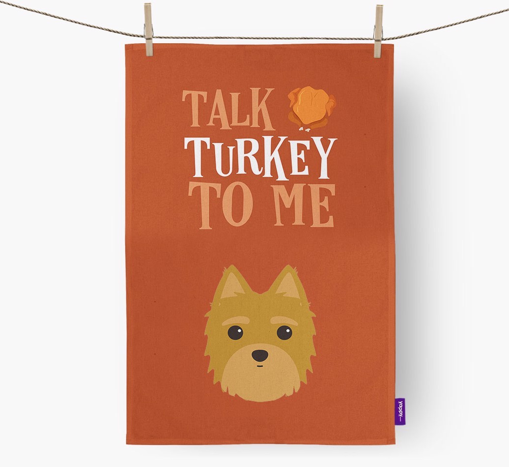 Talk Turkey To Me: Personalised {breedFullName} Tea Towel