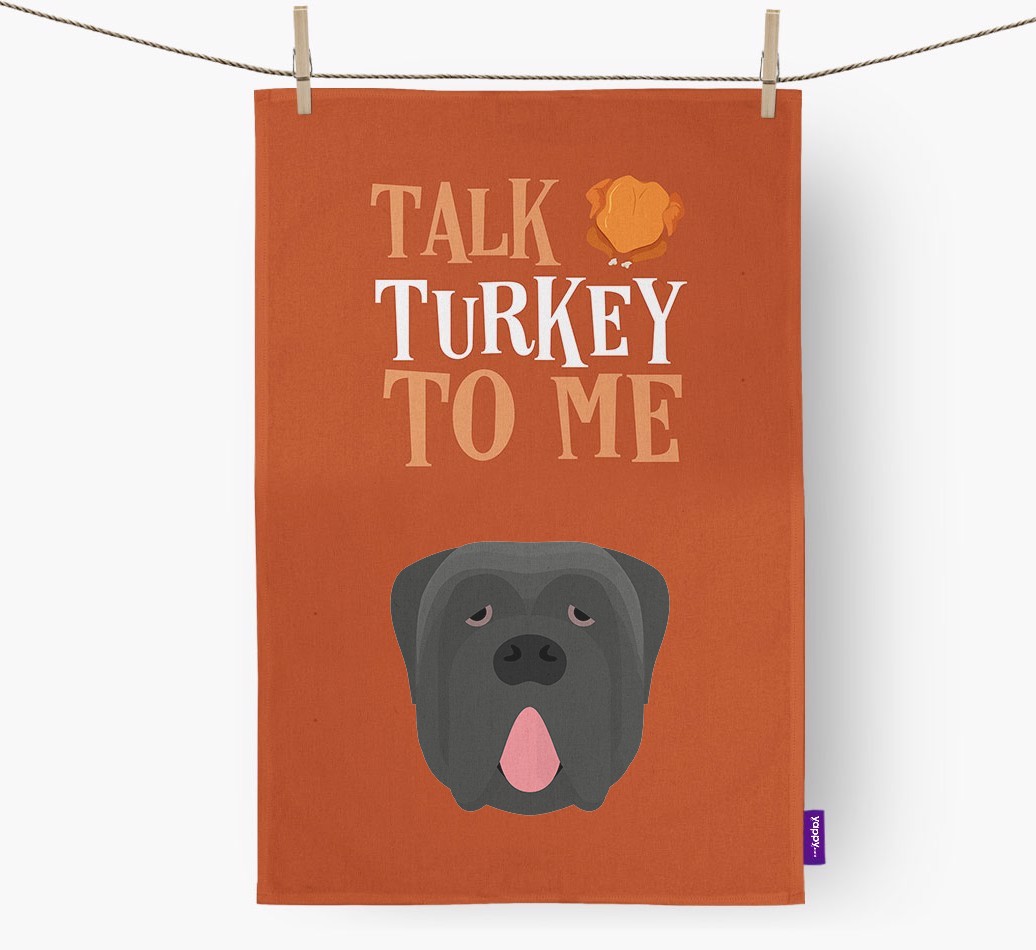 Talk Turkey To Me: Personalized {breedFullName} Dish Towel