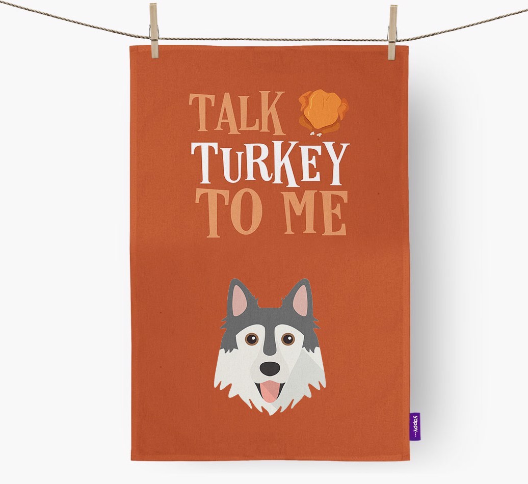 Talk Turkey To Me: Personalised {breedFullName} Tea Towel