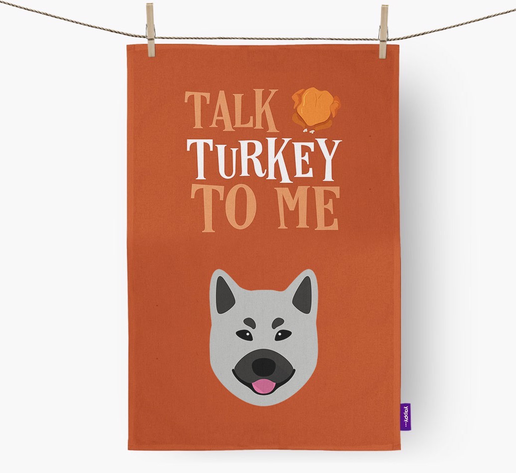 Talk Turkey To Me: Personalised {breedFullName} Tea Towel