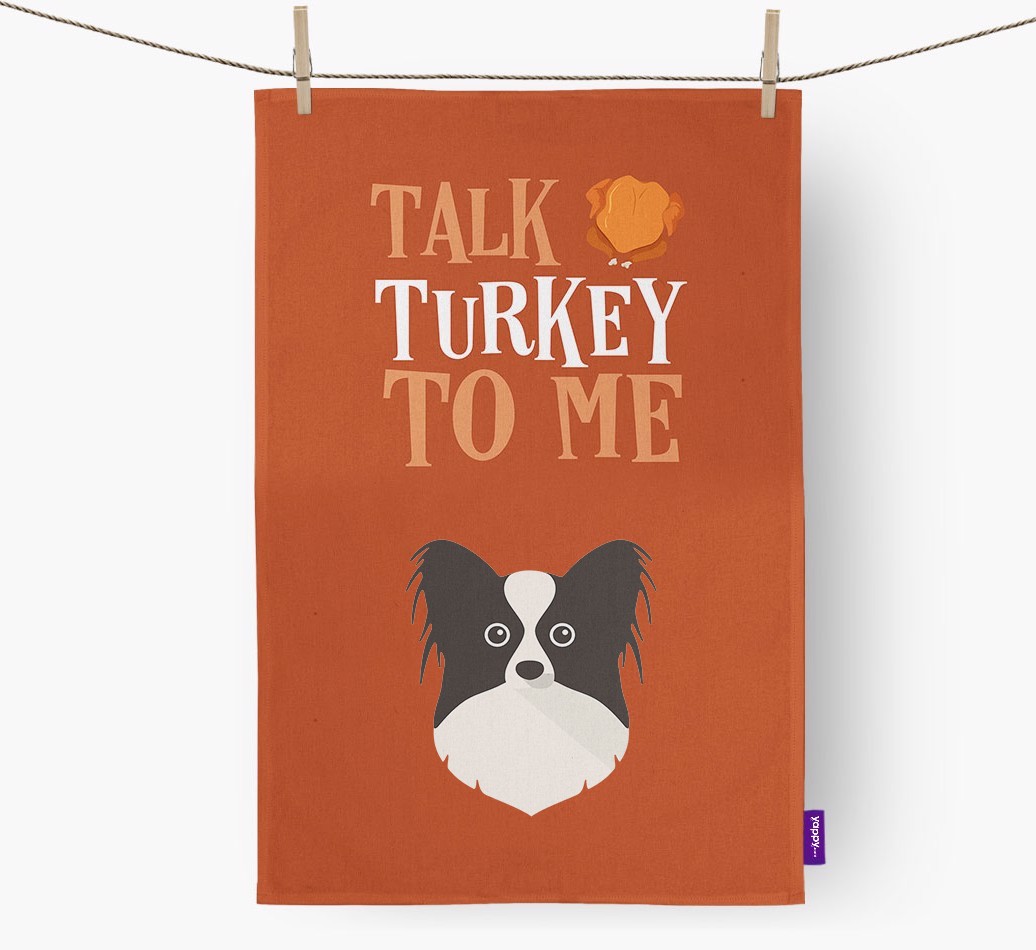 Talk Turkey To Me: Personalized {breedFullName} Dish Towel