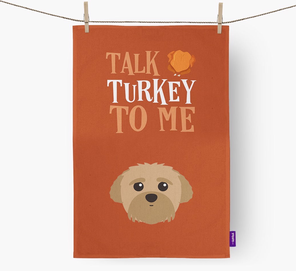 Talk Turkey To Me: Personalised {breedFullName} Tea Towel