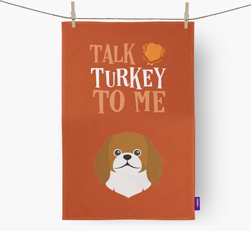 Talk Turkey To Me: Personalized {breedFullName} Dish Towel