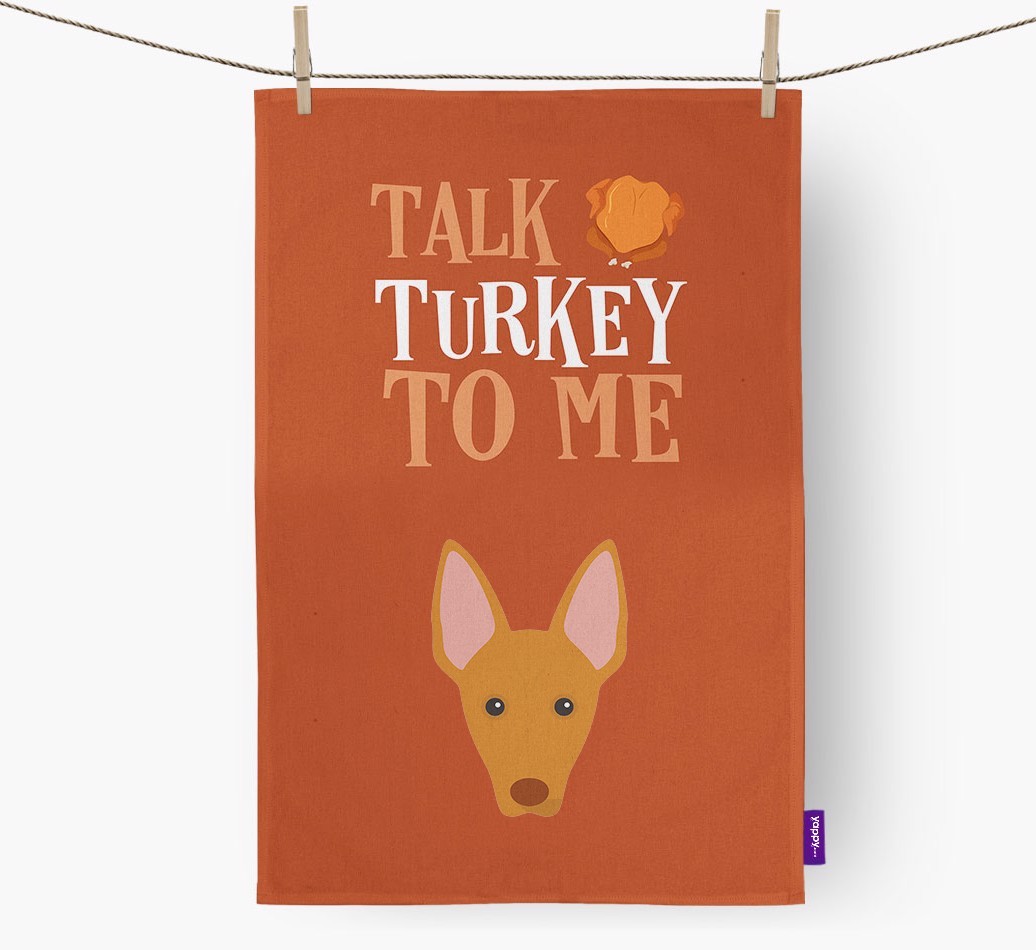 Talk Turkey To Me: Personalized {breedFullName} Dish Towel