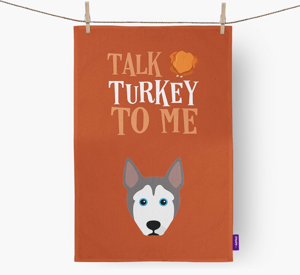 Talk Turkey To Me: Personalised {breedFullName} Tea Towel