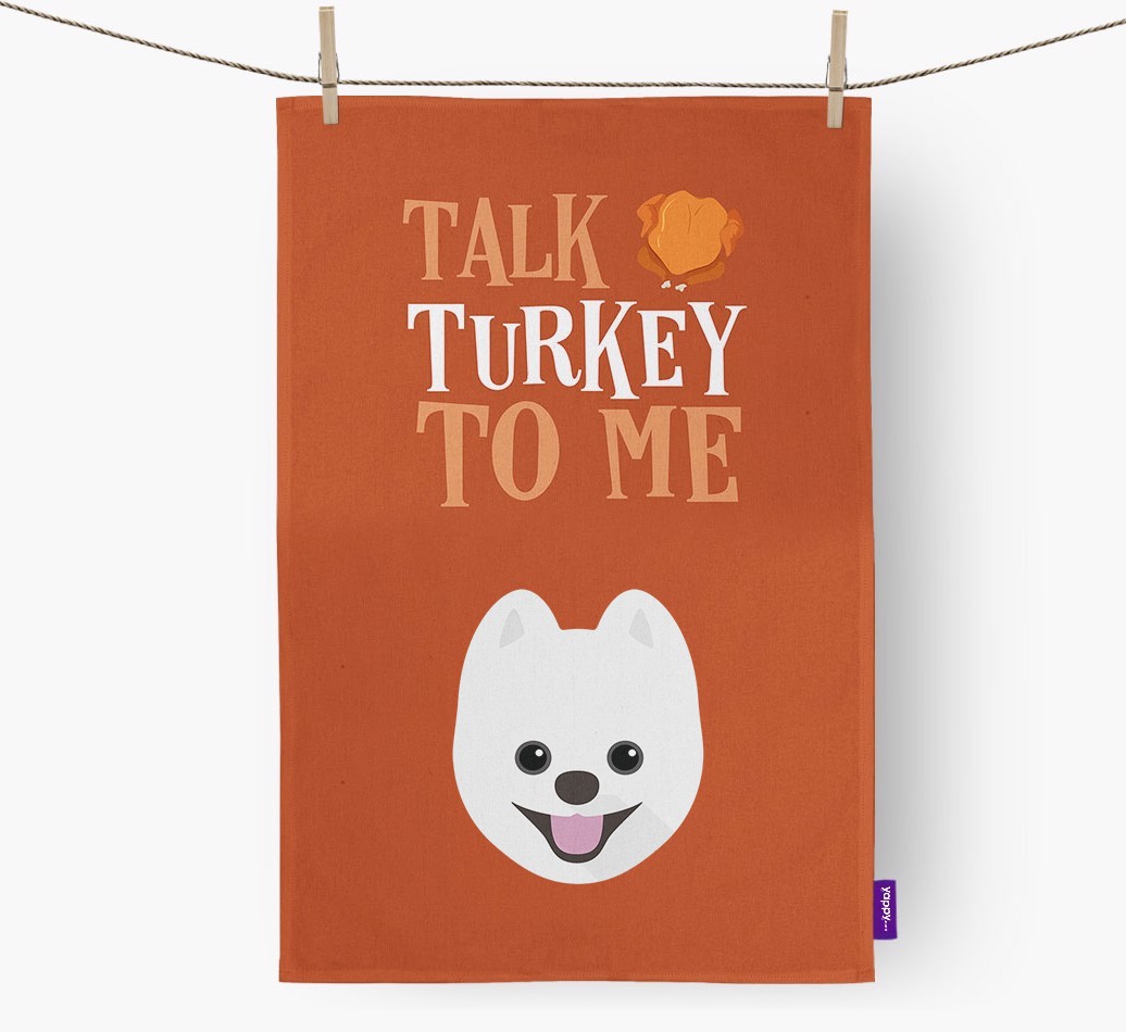 Talk Turkey To Me: Personalized {breedFullName} Dish Towel
