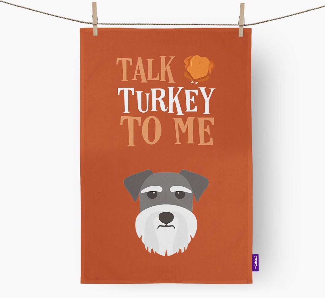Talk Turkey To Me: Personalized {breedFullName} Dish Towel