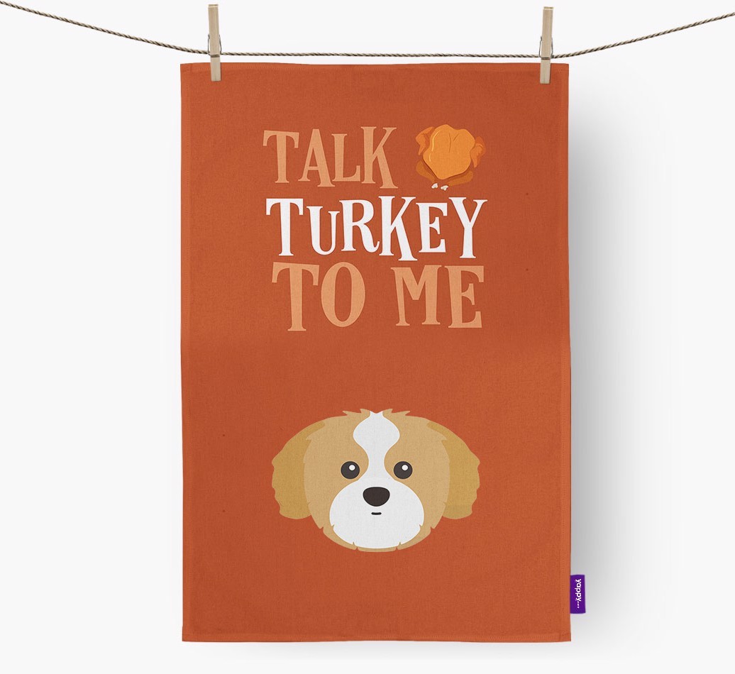 Talk Turkey To Me: Personalised {breedFullName} Tea Towel