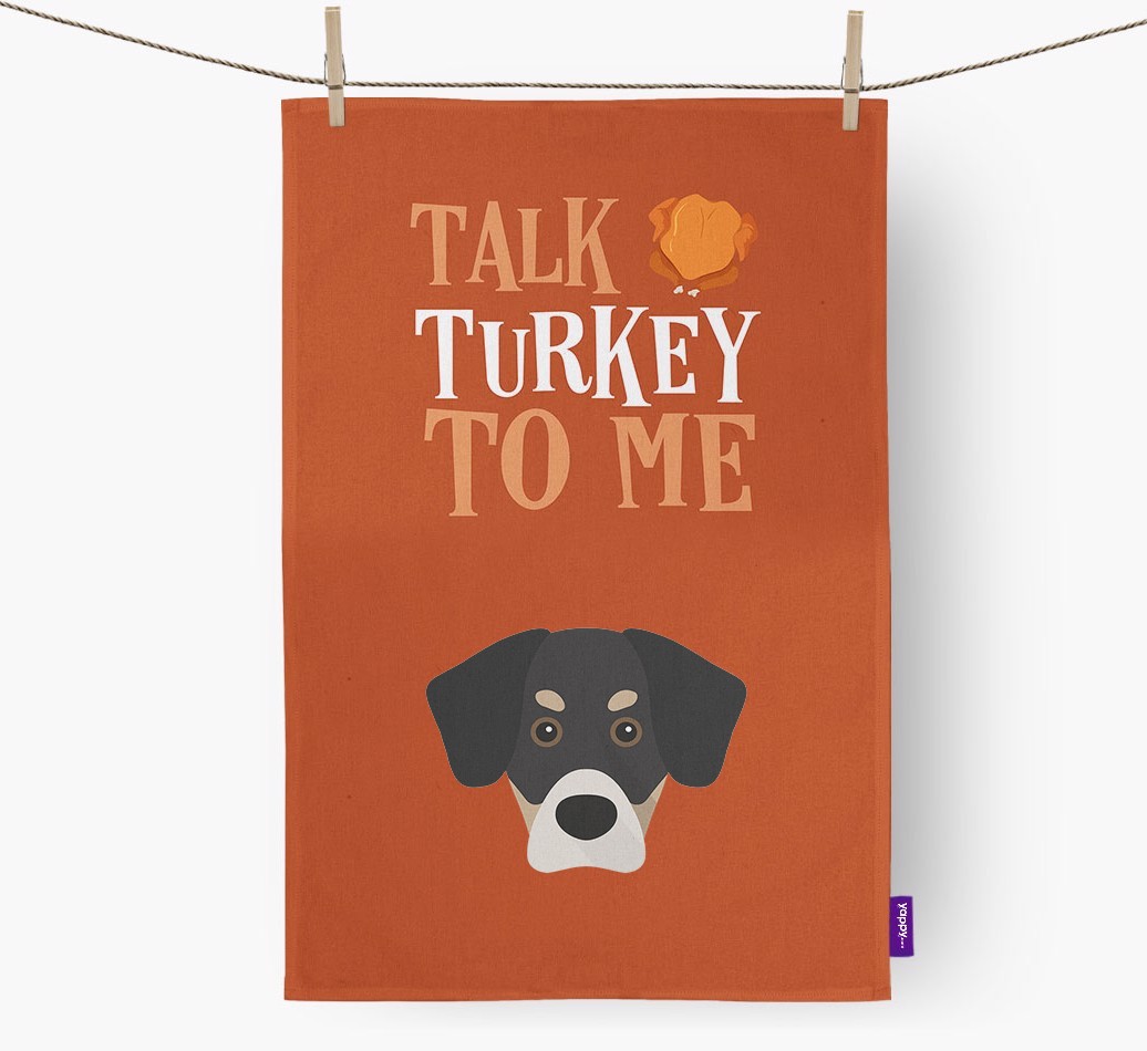 Talk Turkey To Me: Personalized {breedFullName} Dish Towel