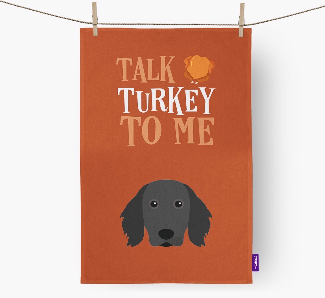 Talk Turkey To Me: Personalized {breedFullName} Dish Towel