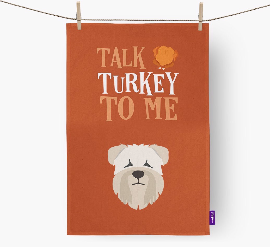 Talk Turkey To Me: Personalized {breedFullName} Dish Towel