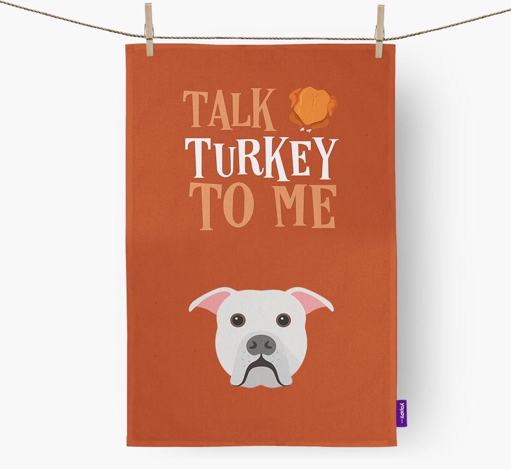Talk Turkey To Me: Personalized {breedFullName} Dish Towel