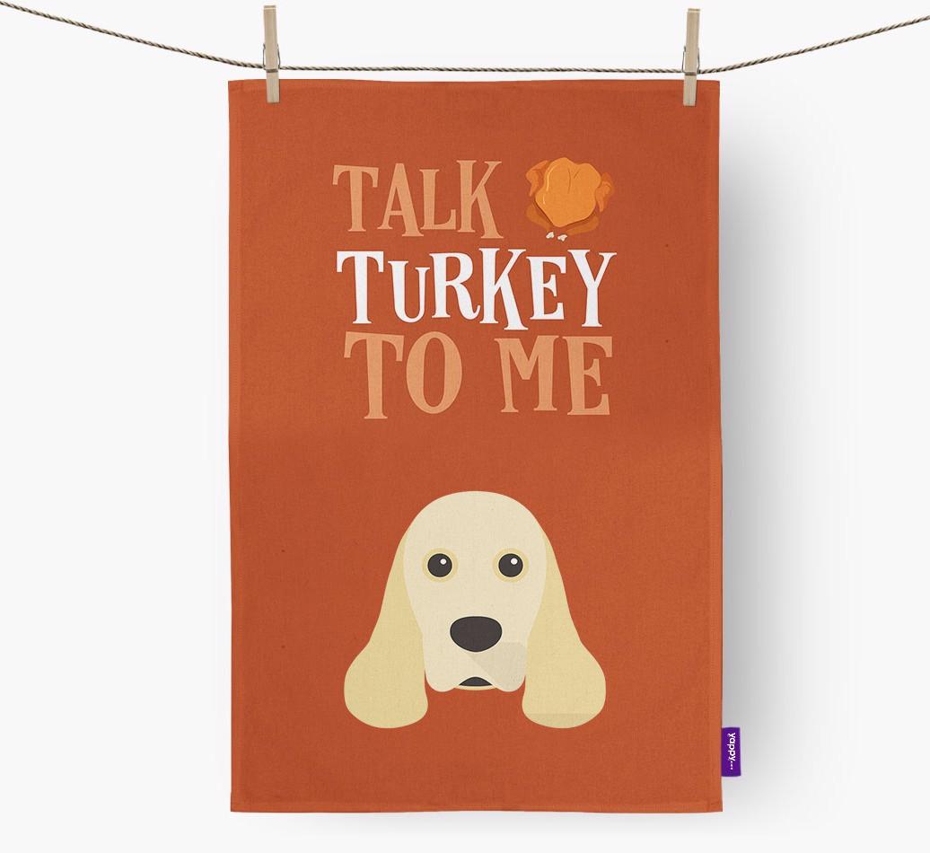 Talk Turkey To Me: Personalized {breedFullName} Dish Towel