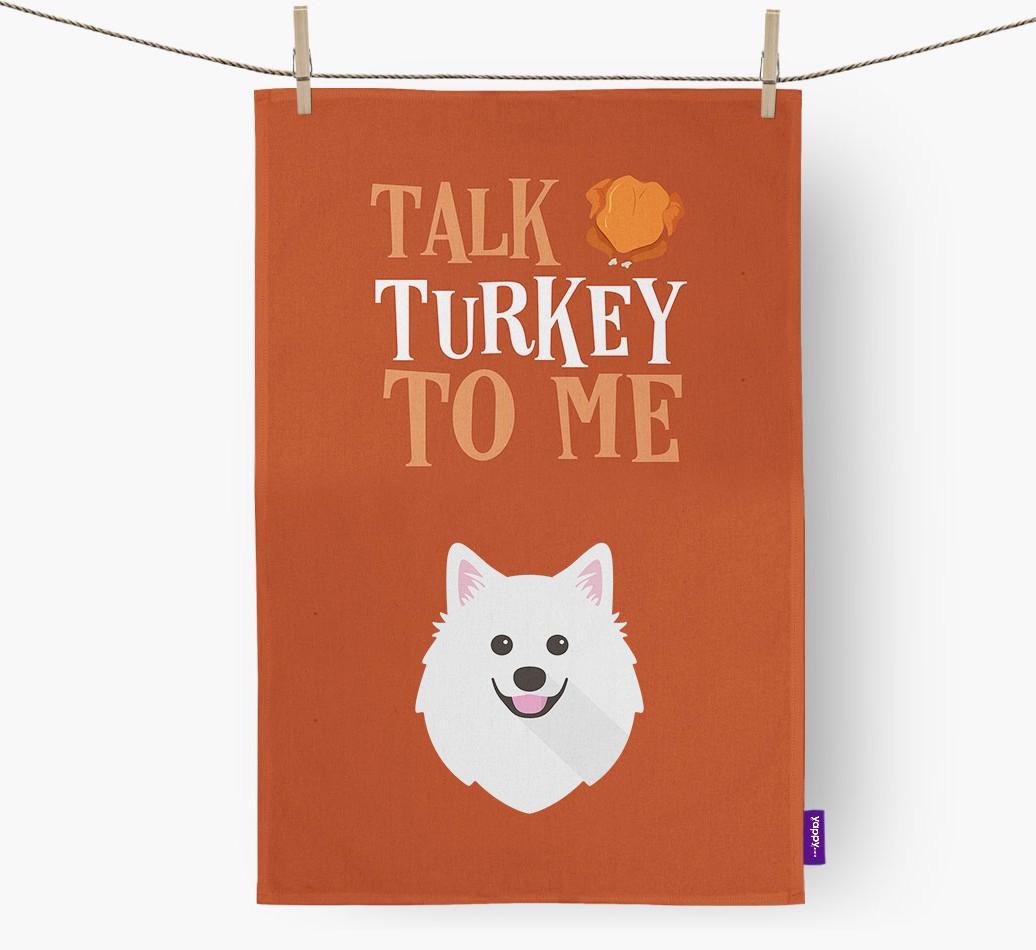 Talk Turkey To Me: Personalized {breedFullName} Dish Towel