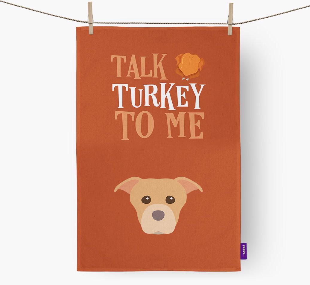 Talk Turkey To Me: Personalized {breedFullName} Dish Towel