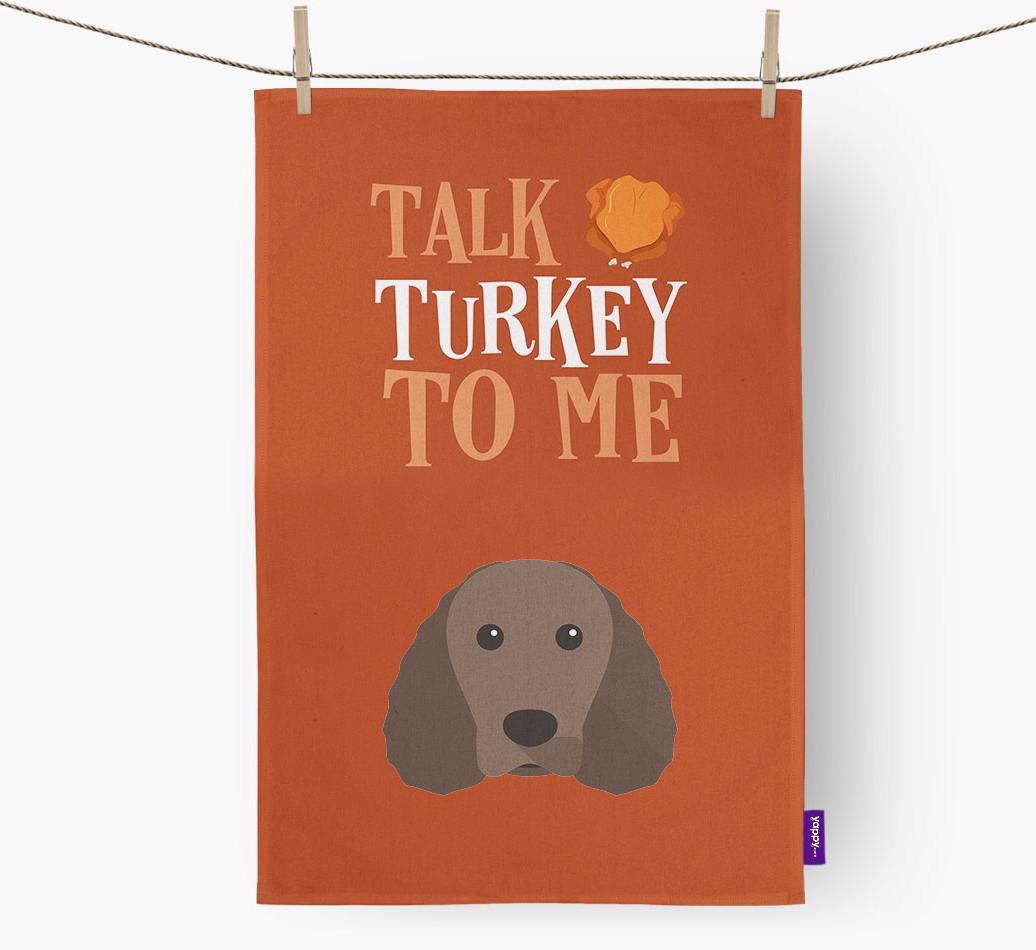 Talk Turkey To Me: Personalized {breedFullName} Dish Towel