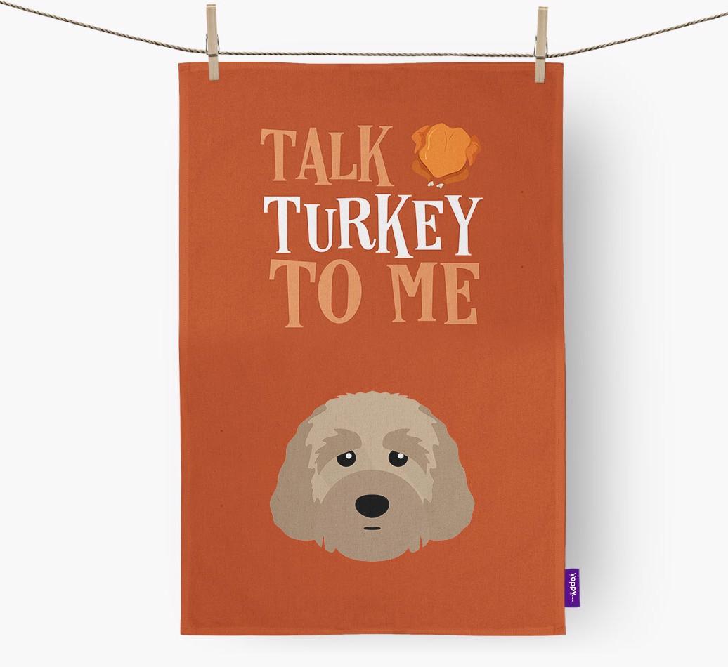 Talk Turkey To Me: Personalized {breedFullName} Dish Towel