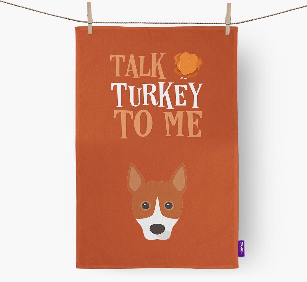 Talk Turkey To Me: Personalized {breedFullName} Dish Towel