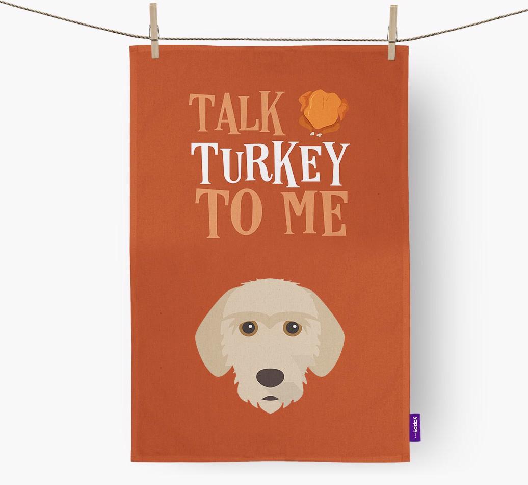 Talk Turkey To Me: Personalized {breedFullName} Dish Towel