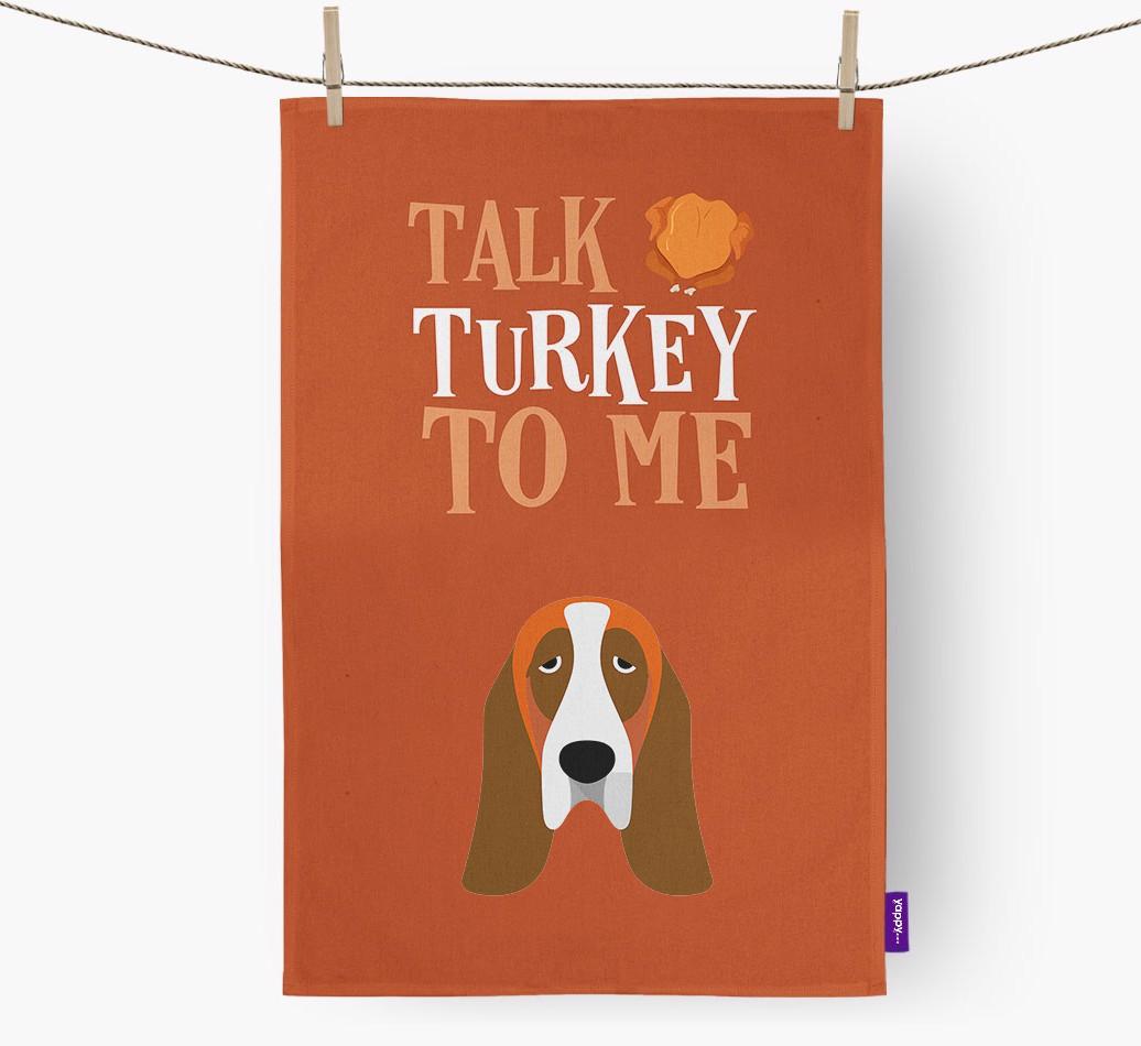 Talk Turkey To Me: Personalized {breedFullName} Dish Towel