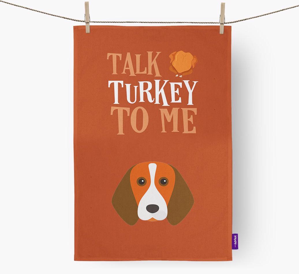 Talk Turkey To Me: Personalized {breedFullName} Dish Towel
