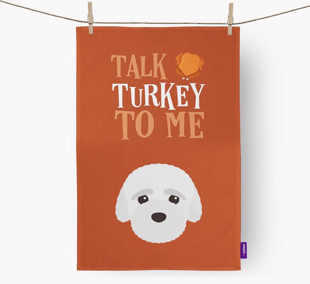 Talk Turkey To Me: Personalized {breedFullName} Dish Towel