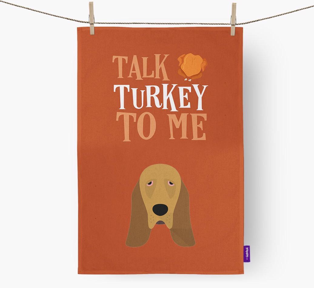 Talk Turkey To Me: Personalized {breedFullName} Dish Towel
