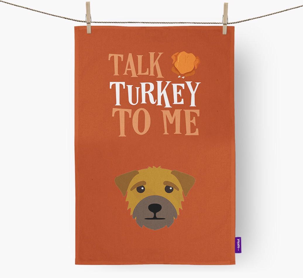 Talk Turkey To Me: Personalized {breedFullName} Dish Towel