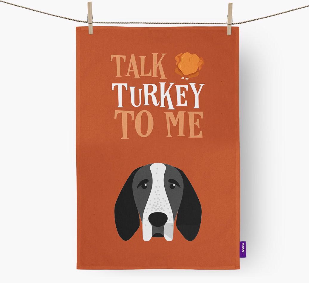 Talk Turkey To Me: Personalized {breedFullName} Dish Towel