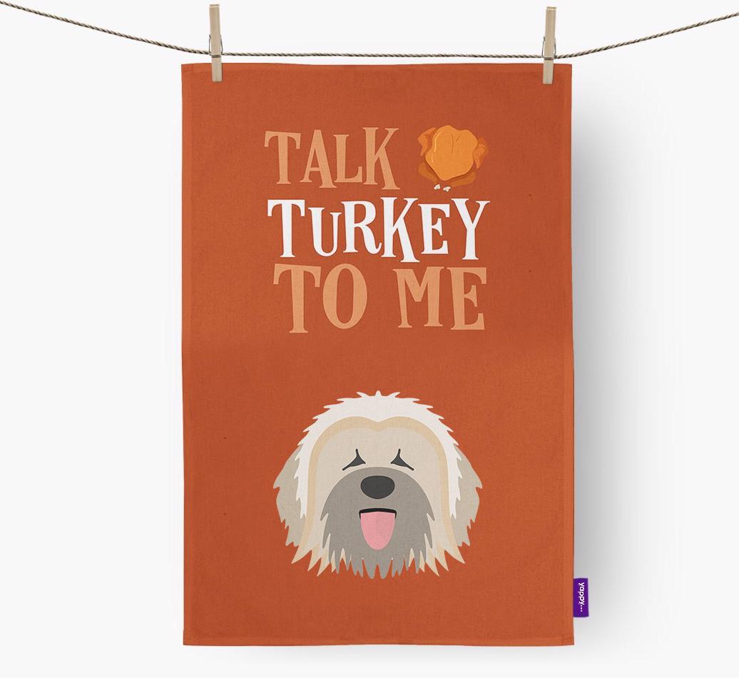 Talk Turkey To Me: Personalized {breedFullName} Dish Towel