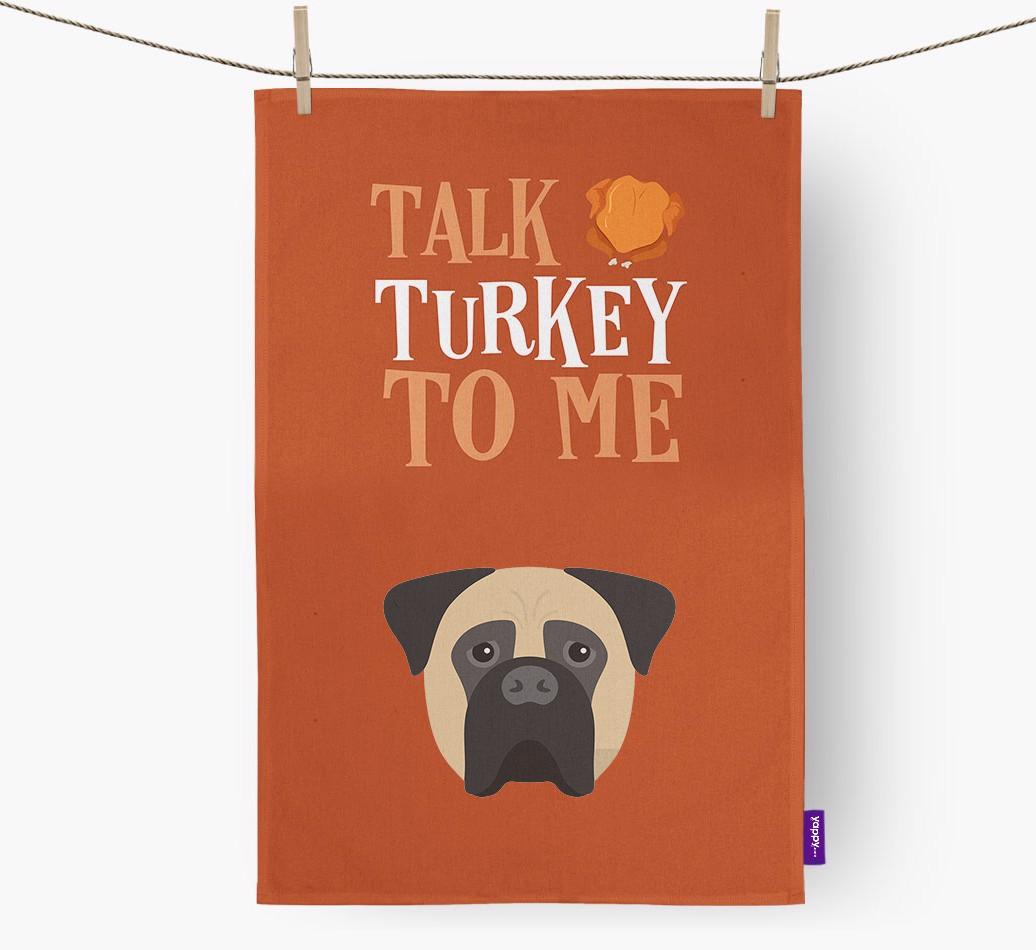 Talk Turkey To Me: Personalized {breedFullName} Dish Towel