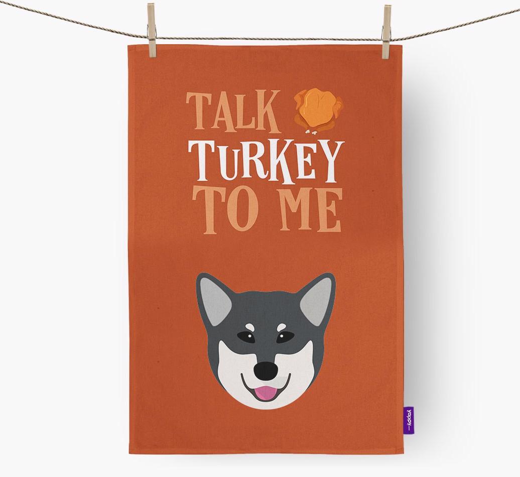 Talk Turkey To Me: Personalized {breedFullName} Dish Towel