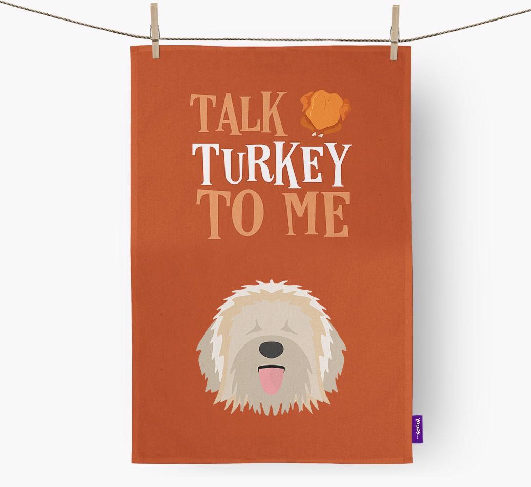 Talk Turkey To Me: Personalized {breedFullName} Dish Towel