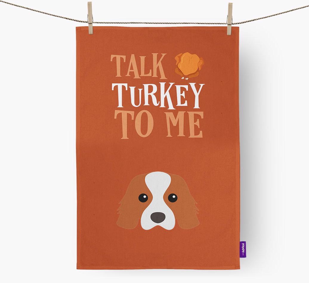 Talk Turkey To Me: Personalized {breedFullName} Dish Towel