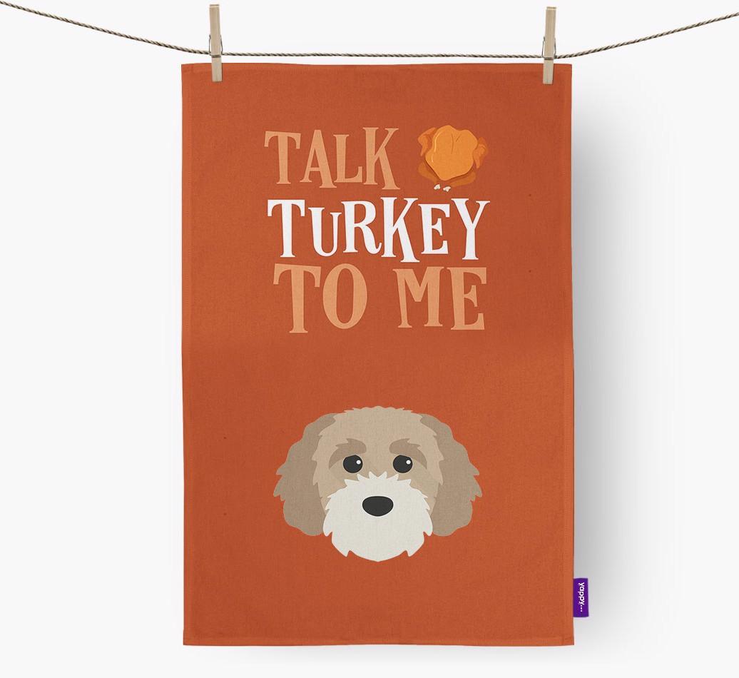 Talk Turkey To Me: Personalized {breedFullName} Dish Towel