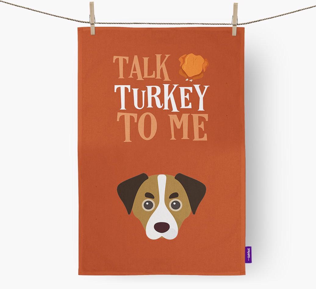 Talk Turkey To Me: Personalized {breedFullName} Dish Towel