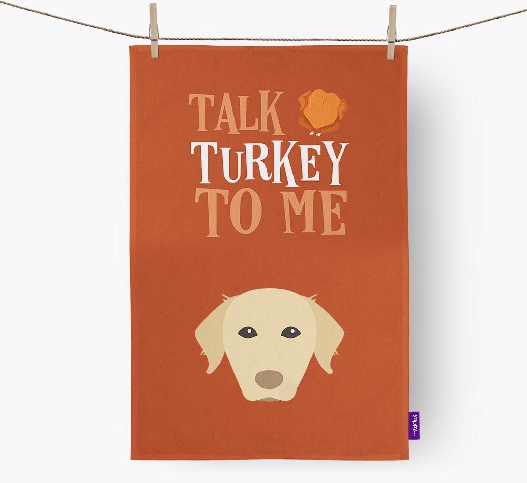 Talk Turkey To Me: Personalized {breedFullName} Dish Towel