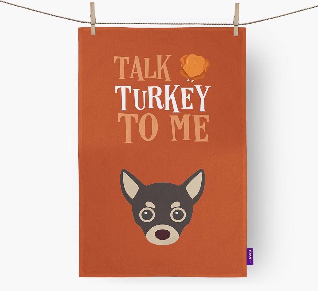 Talk Turkey To Me: Personalized {breedFullName} Dish Towel