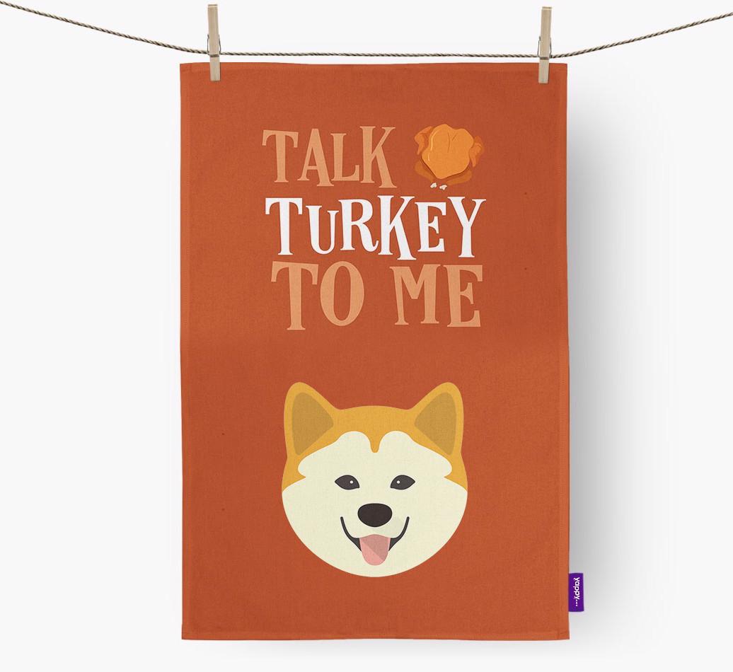 Talk Turkey To Me: Personalized {breedFullName} Dish Towel