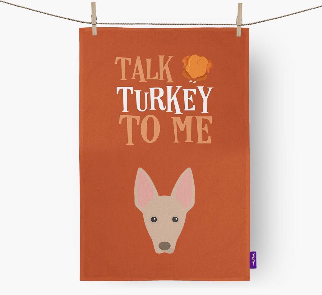 Talk Turkey To Me: Personalized {breedFullName} Dish Towel