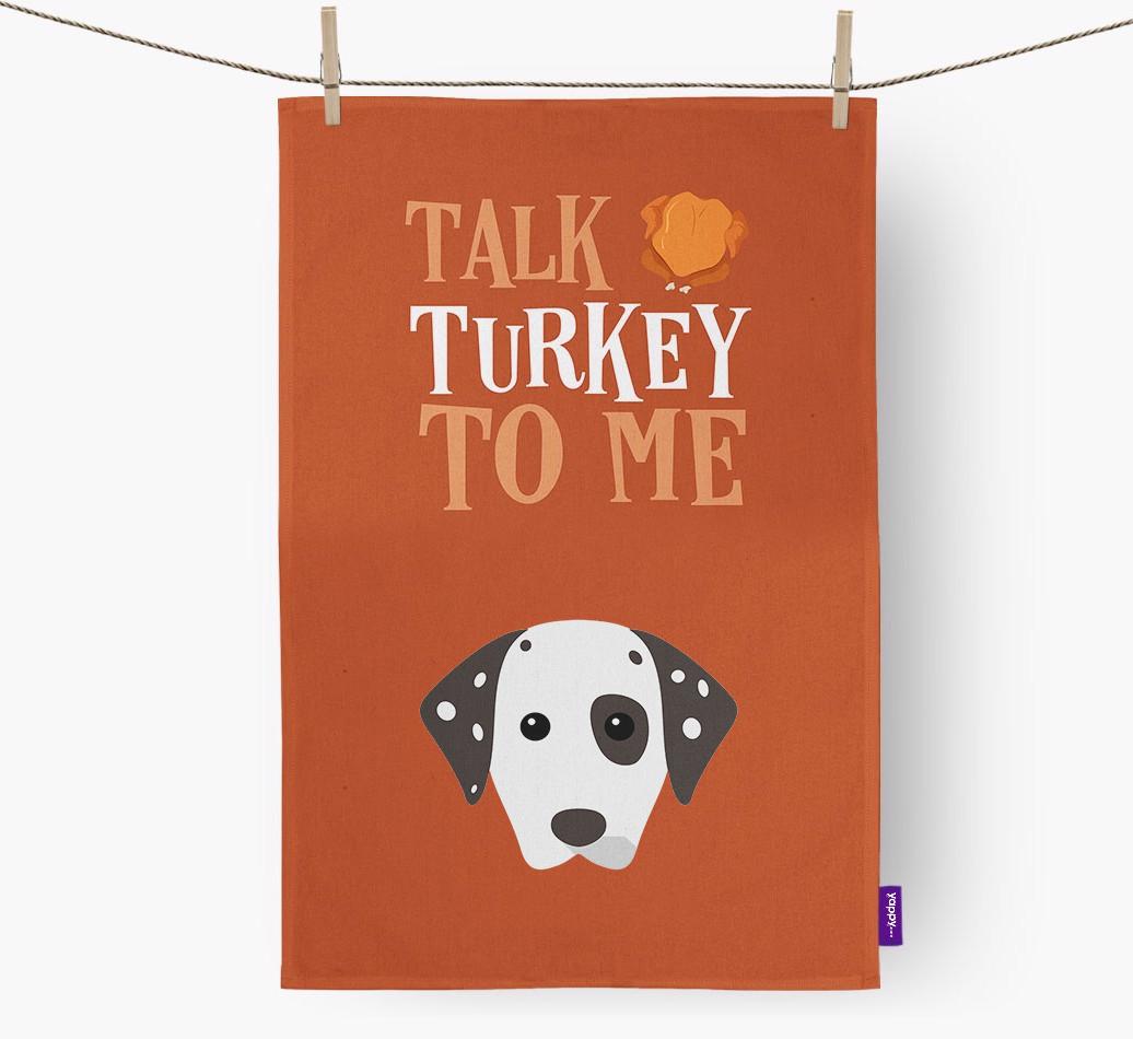 Talk Turkey To Me: Personalized {breedFullName} Dish Towel