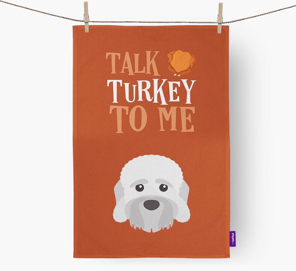 Talk Turkey To Me: Personalized {breedFullName} Dish Towel