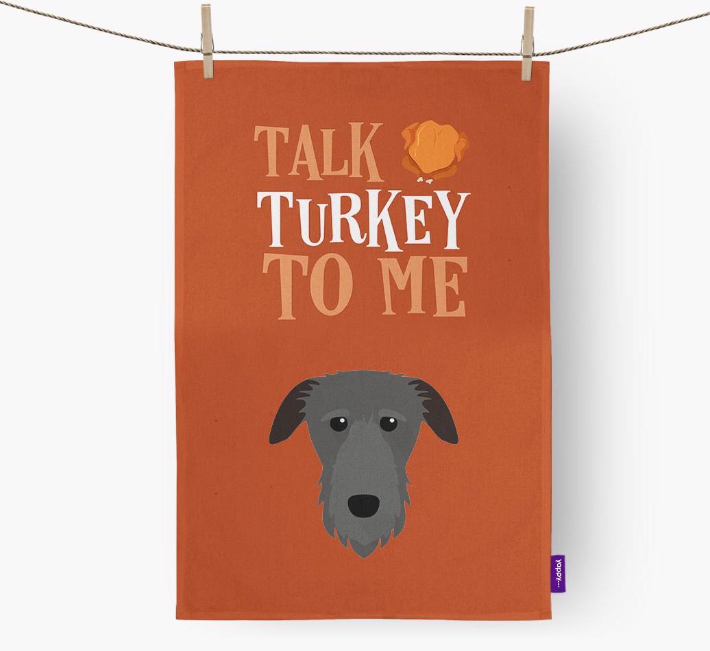 Talk Turkey To Me: Personalized {breedFullName} Dish Towel