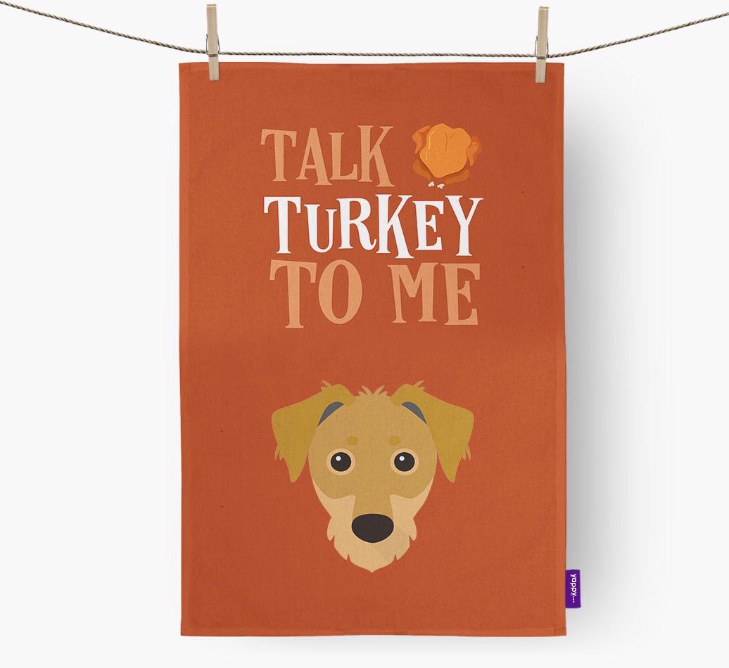 Talk Turkey To Me: Personalized {breedFullName} Dish Towel