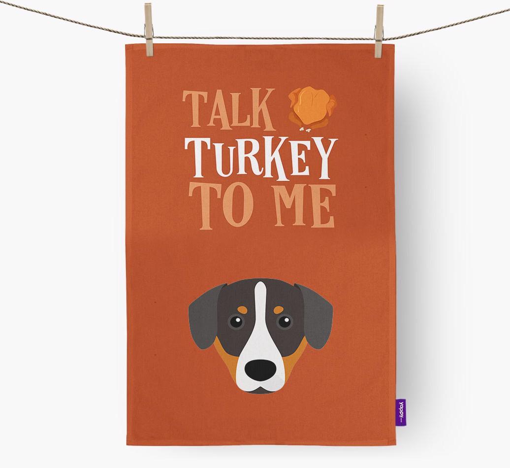 Talk Turkey To Me: Personalized {breedFullName} Dish Towel