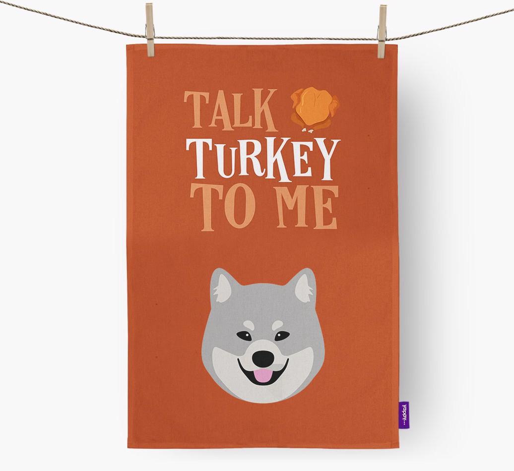 Talk Turkey To Me: Personalized {breedFullName} Dish Towel