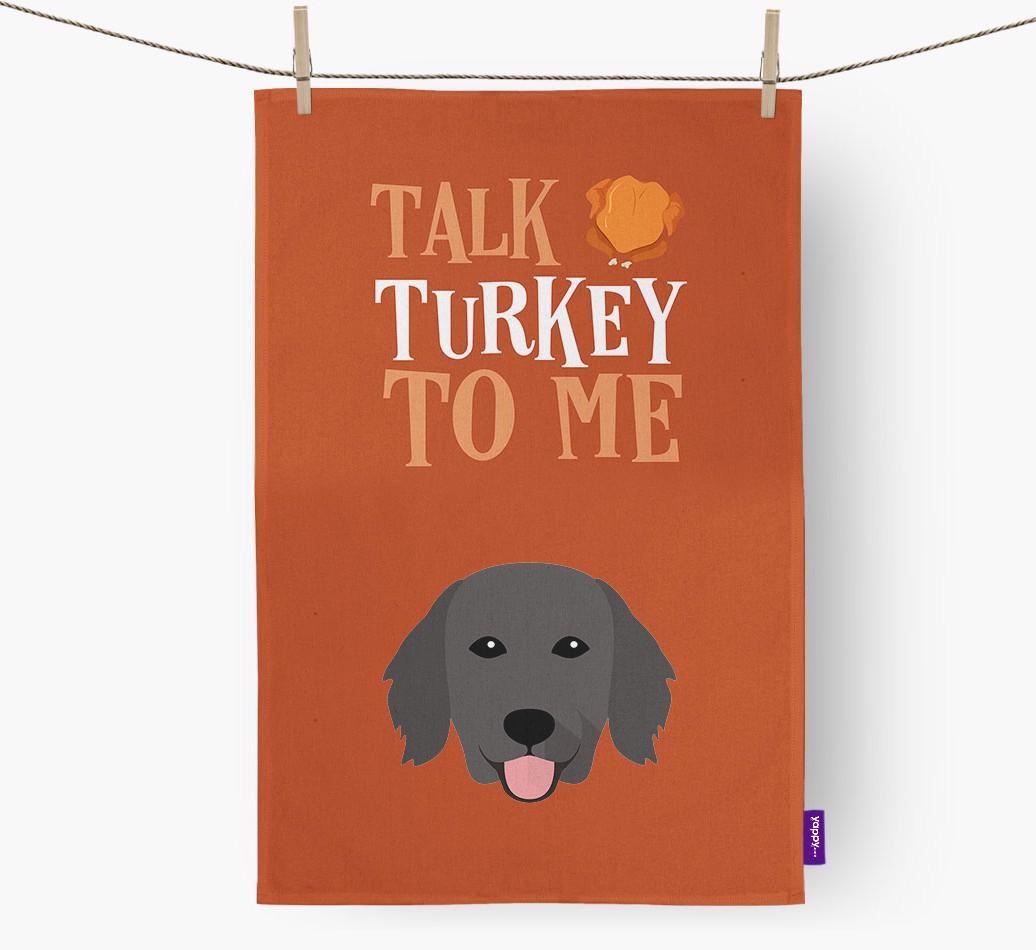 Talk Turkey To Me: Personalized {breedFullName} Dish Towel