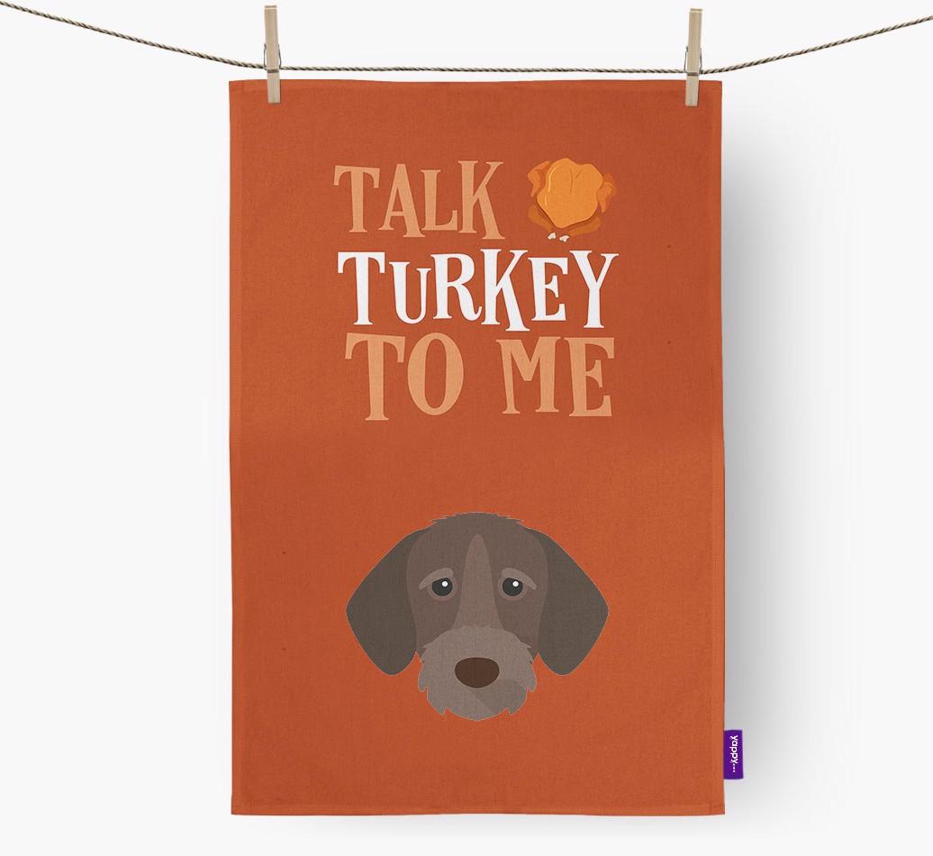 Talk Turkey To Me: Personalized {breedFullName} Dish Towel