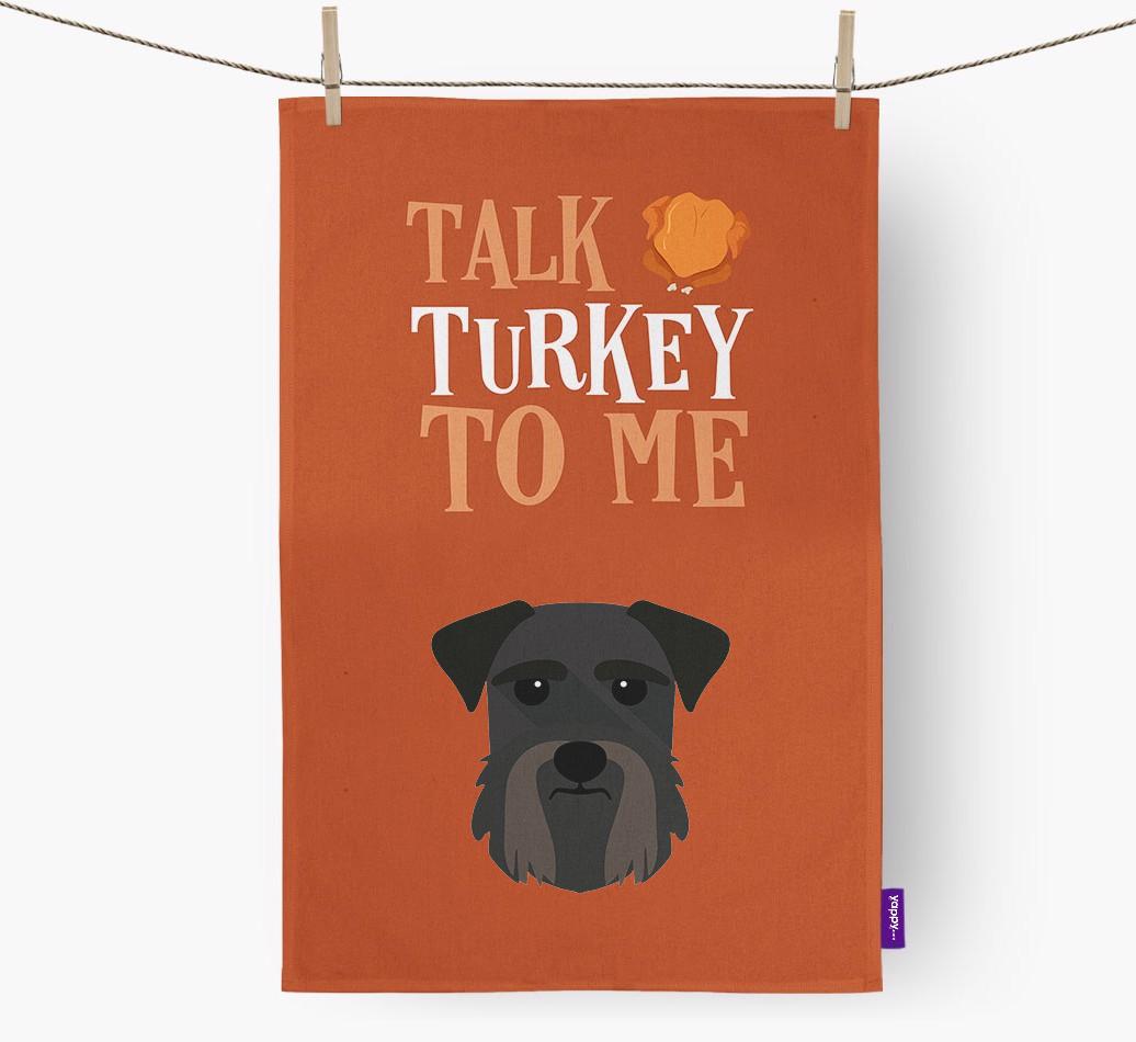 Talk Turkey To Me: Personalized {breedFullName} Dish Towel