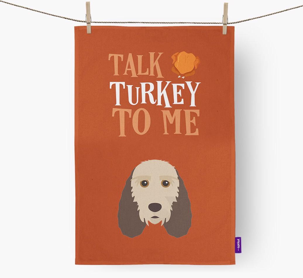 Talk Turkey To Me: Personalized {breedFullName} Dish Towel